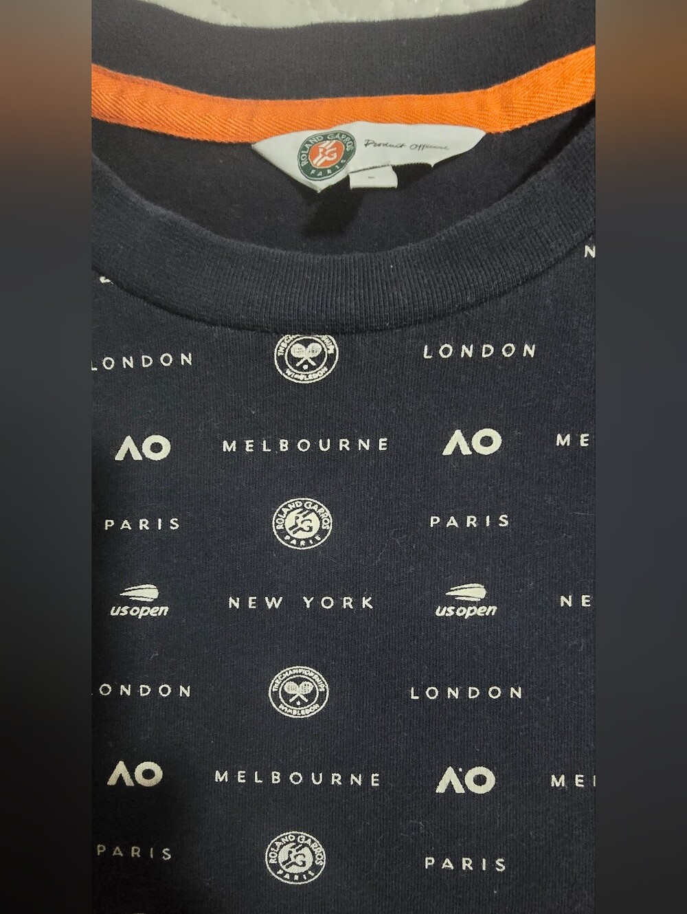 Official Roland Garros Grand Slam tennis Tournaments Championship Navy Tshirt L